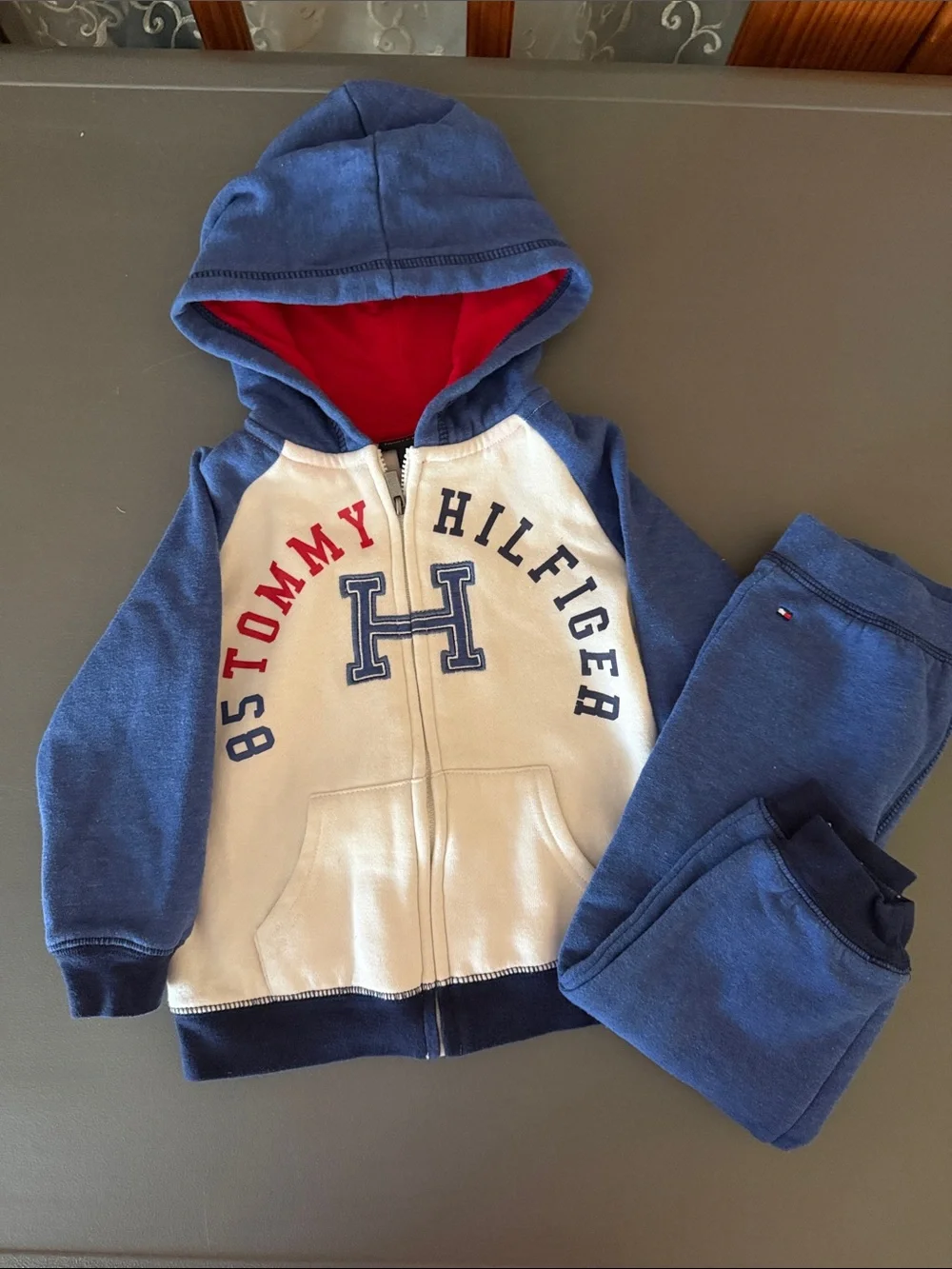 Kid’s Tommy Hilfiger Red, White, and Blue  Hoodie Set. 24M